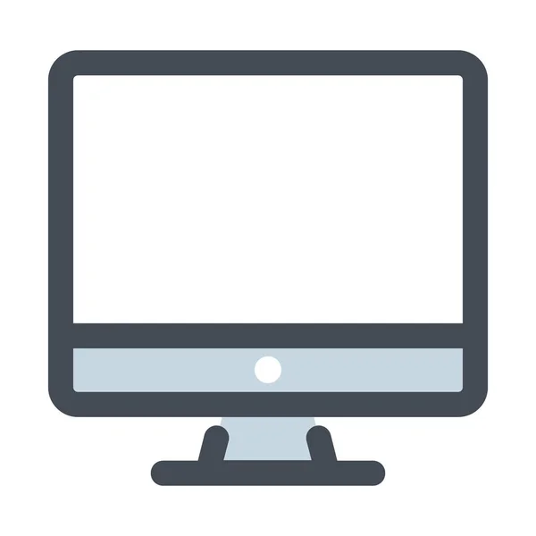 Computerbildschirm Symbol Stil Ausgefüllter Umrisse Bauen — Stockvektor
