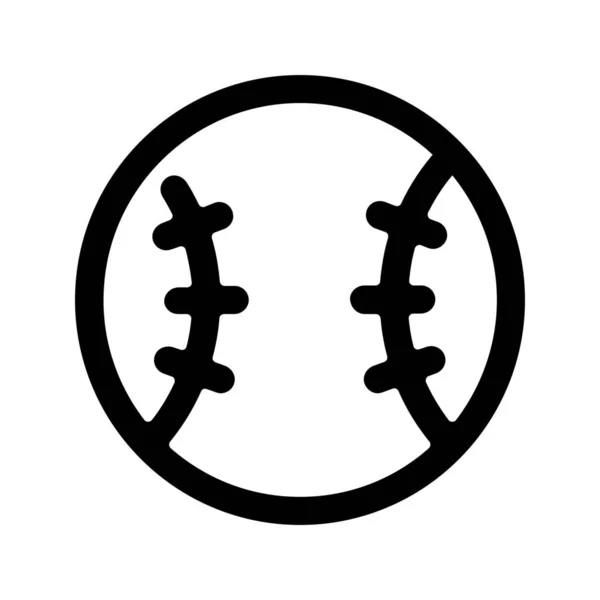 Palla Baseball Icona Cricket Stile Solido — Vettoriale Stock