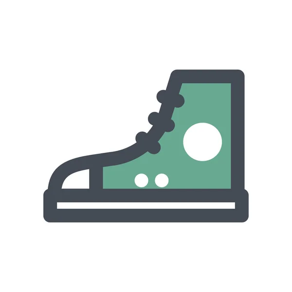 Πεζοπορία Gumshoes Sneakers Εικονίδιο Γεμισμένο Περίγραμμα Στυλ — Διανυσματικό Αρχείο