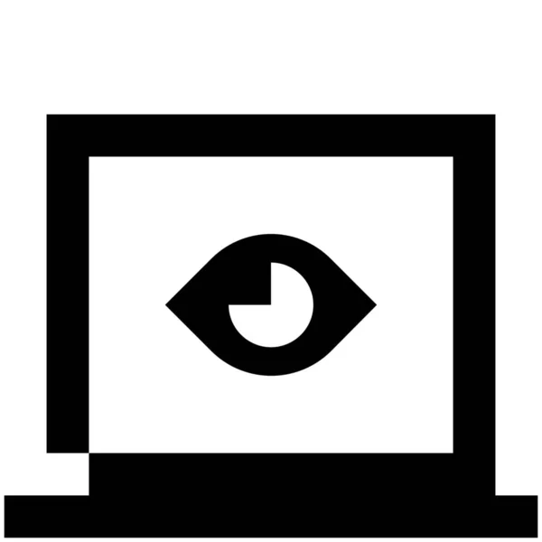 Ícone Olho Tecnologia Computador Estilo Sólido —  Vetores de Stock