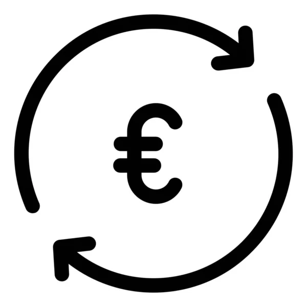 Monnaie Conversion Euro Icône Dans Style Solide — Image vectorielle