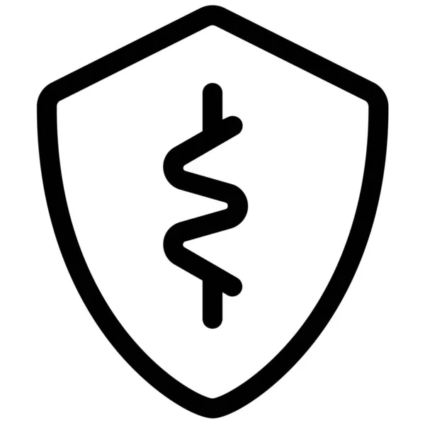 Protección Virus Escudo Icono — Vector de stock