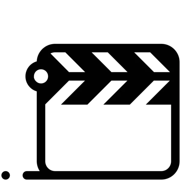 Cinema Cinematography Film Icon Solid Style — Stock Vector