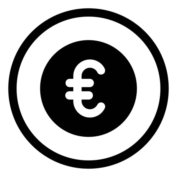 Business Münze Währung Symbol Solidem Stil — Stockvektor