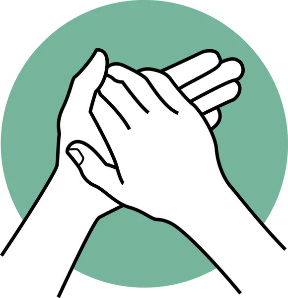Hands Palm Rubbing Icon — Stock Vector