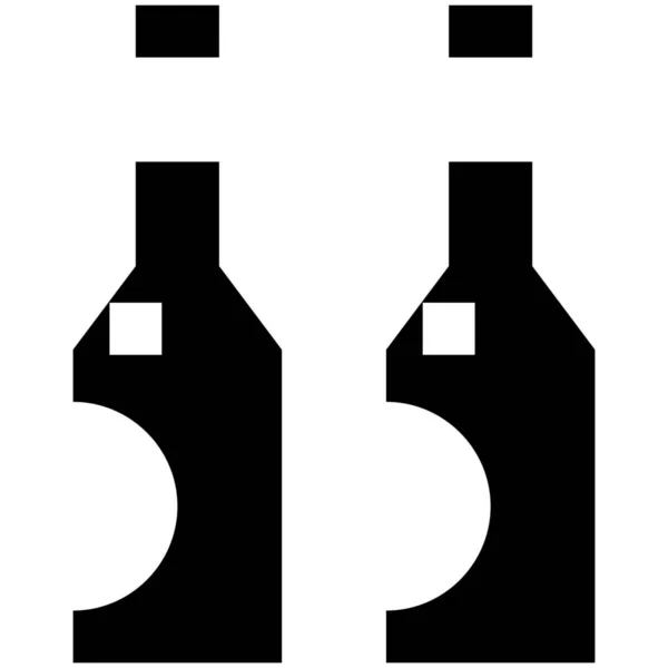 Alcool Bar Bière Icône Dans Style Solide — Image vectorielle