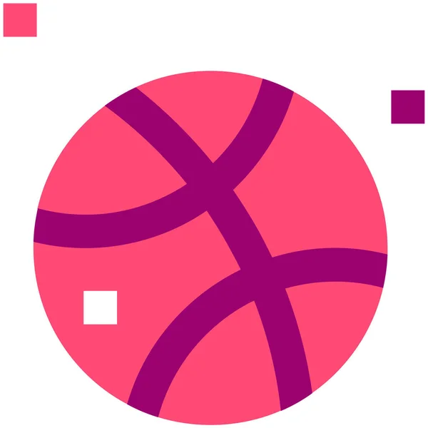 Pelota Baloncesto Icono Competencia Estilo Plano — Vector de stock