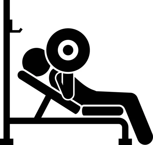 Het Bouwen Van Borst Oefeningen Pictogram Platte Stijl — Stockvector