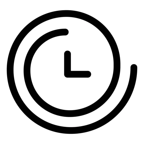 Ρολόι Μπροστά Εικονίδιο Του Χρόνου Στερεό Στυλ — Διανυσματικό Αρχείο