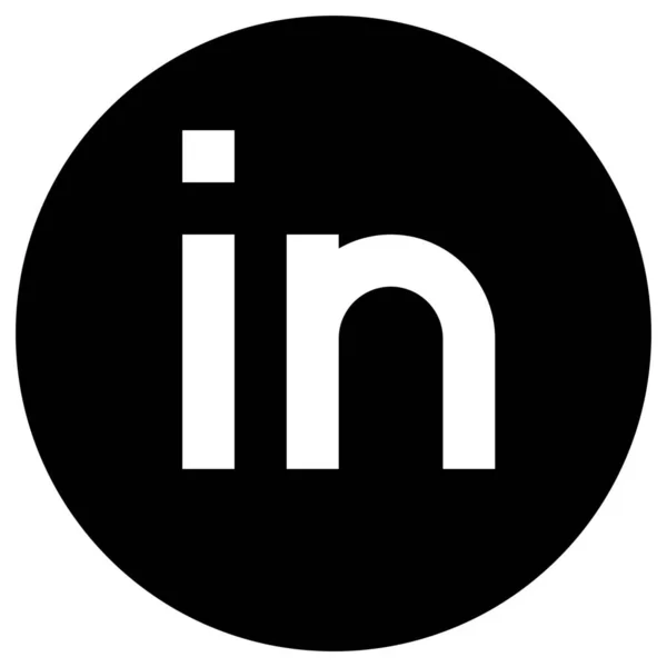 Linkedin Logo Media Icon Solid Style — Vector de stock