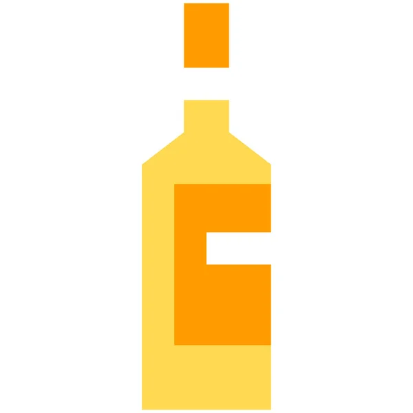 Bebida Botella Alcohol Icono Estilo Plano — Vector de stock