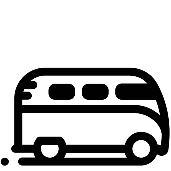 Car Service Bus Icoon Outline Stijl — Stockvector