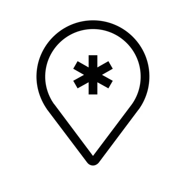 Икона Местоположения Клиники Стиле Outline — стоковый вектор
