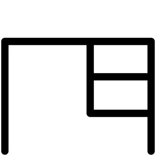Icône Table Intérieur Meubles Dans Style Contour — Image vectorielle