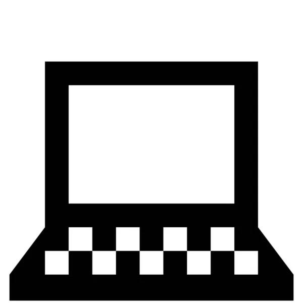 Computer Laptop Symbol Solid Stil — Stockvektor