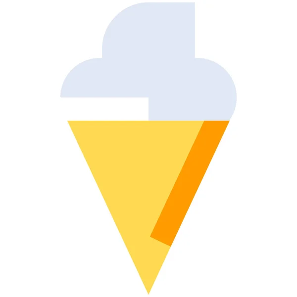 Icono Helado Cono Estilo Plano — Archivo Imágenes Vectoriales