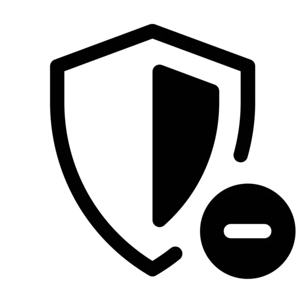 Eliminar Icono Advertencia Protección — Vector de stock