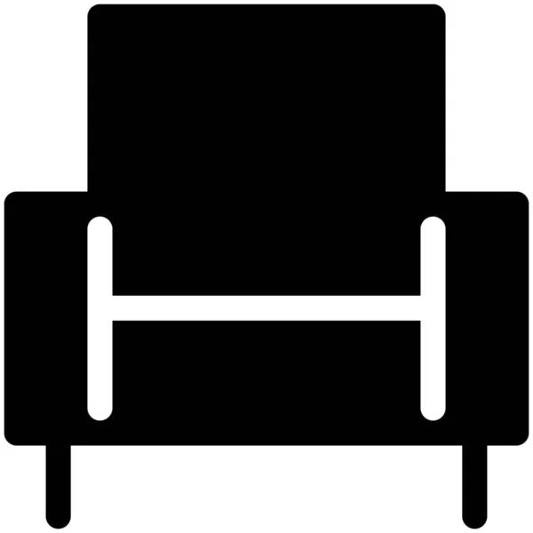 Cadeira Interior Ícone Poltrona Categoria Móveis Decorações Casa —  Vetores de Stock