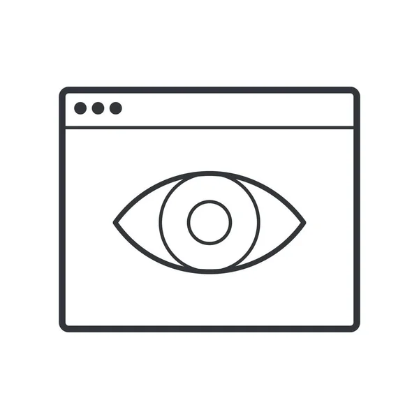 Browser Eye Look Icoon Outline Stijl — Stockvector