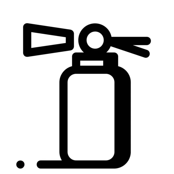 Extintor Icono Protección Contra Incendios Estilo Esquema — Vector de stock