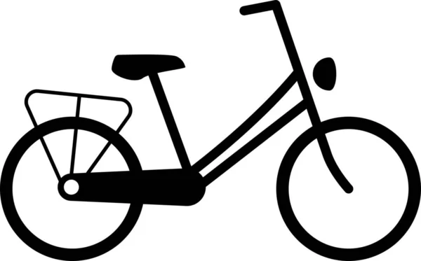Ποδήλατο Ποδήλατο Εικονίδιο Της Πόλης Στερεό Στυλ — Διανυσματικό Αρχείο