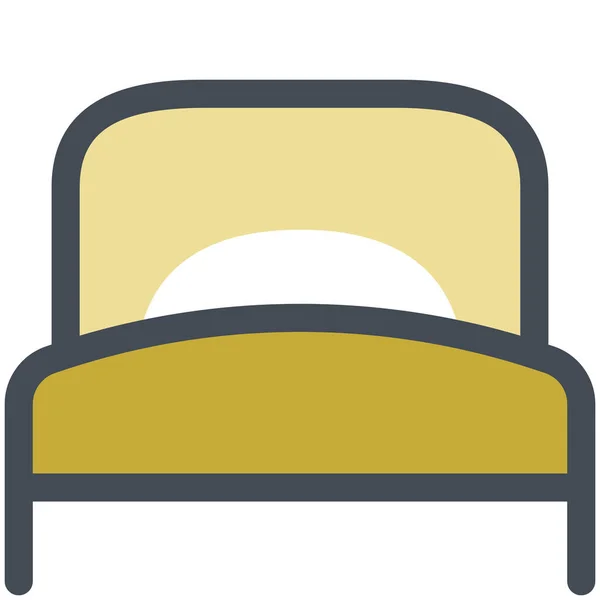 ベッドルームの家具のアイコンを記入アウトラインスタイル — ストックベクタ