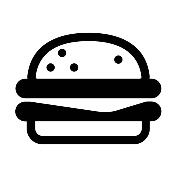 Fast Food Burger Icône Fromage Dans Style Solide — Image vectorielle