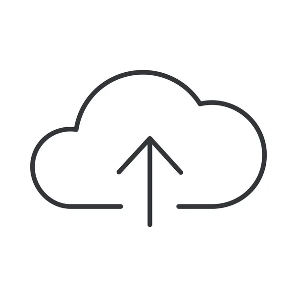 Pijl Cloud Dropbox Pictogram Outline Stijl — Stockvector