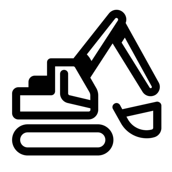 Construction Excavator Heavy Icon Outline Style — Stock Vector