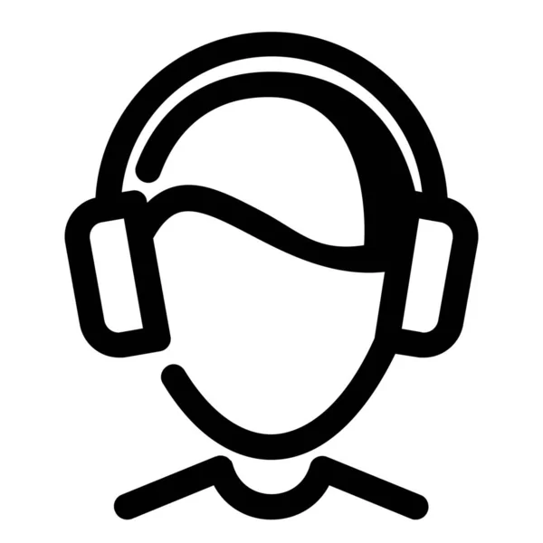 Constructor Construcción Auriculares Icono Estilo Esquema — Archivo Imágenes Vectoriales