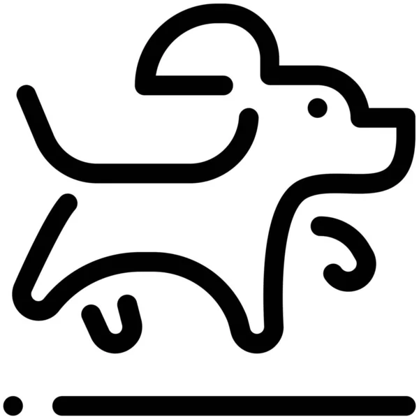 Animal Perro Salto Icono Estilo Esquema — Archivo Imágenes Vectoriales