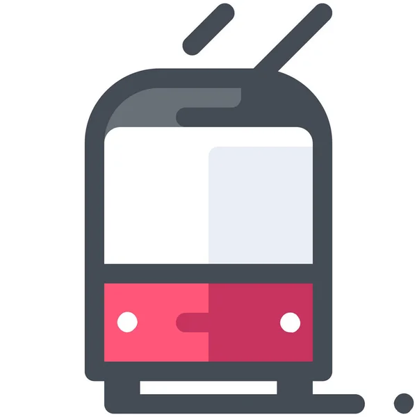 Doldurulmuş Ana Hatlar Biçiminde Lojistik Tramvay Taşıma Simgesi — Stok Vektör