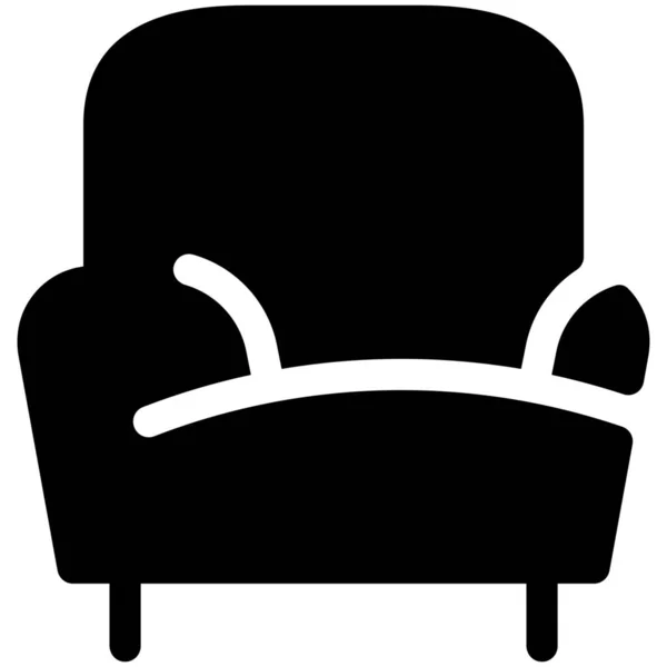 Interior Chair Armchair Icon Furniture Home Decorations Category — Stock Vector