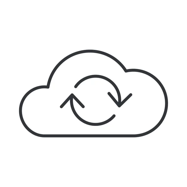 Cloud Exchange Refresh Icoon Outline Stijl — Stockvector