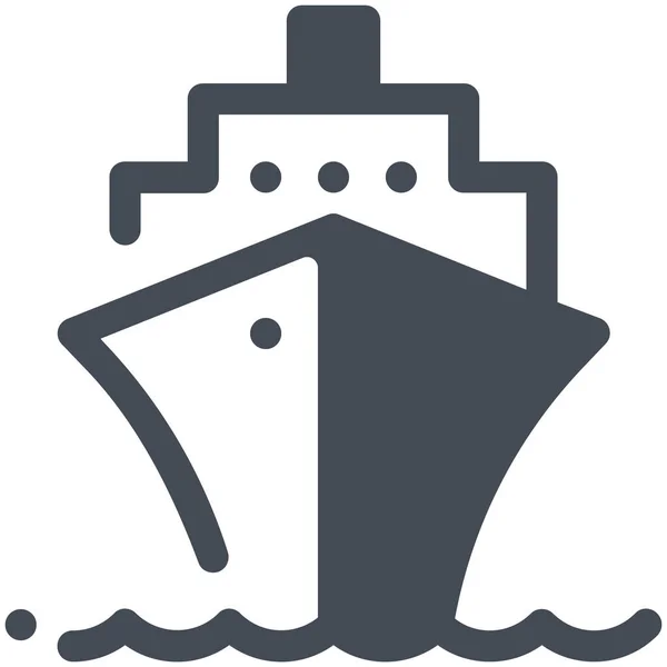 Cruise Ferry Lijnvaartpictogram Zomer Categorie — Stockvector