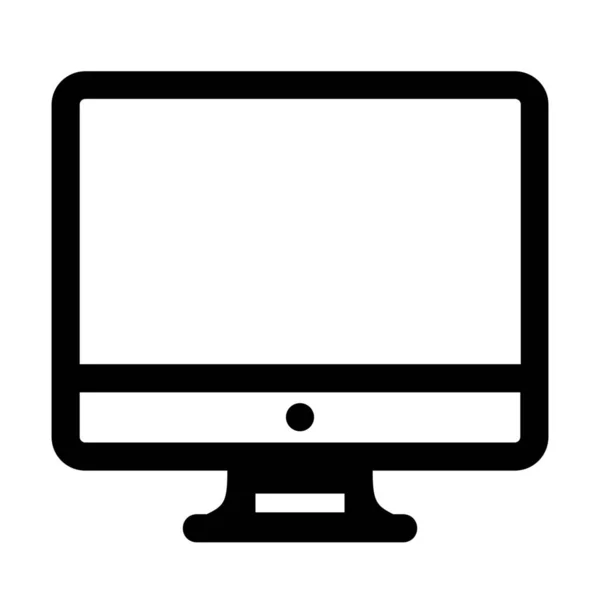 Het Bouwen Van Computer Display Icoon Outline Stijl — Stockvector