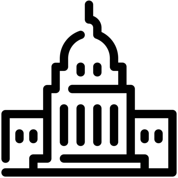 Capitol Icona Riferimento Governativo Nella Categoria Luoghi Interesse — Vettoriale Stock