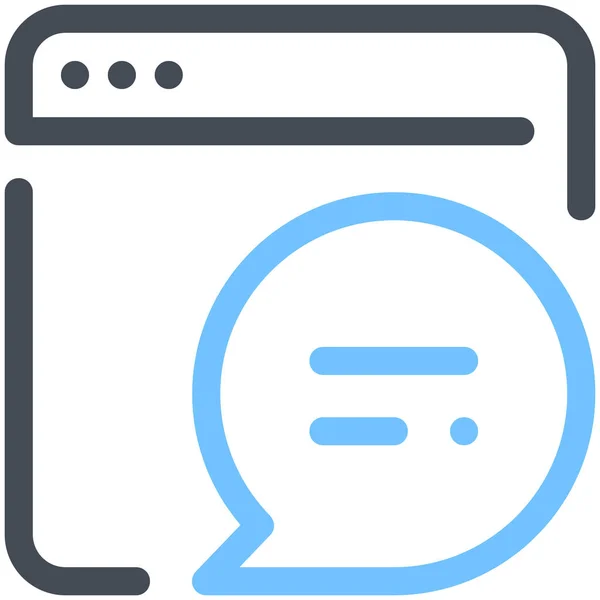 Browser Chat Messenger Symbol Stil Ausgefüllter Umrisse — Stockvektor