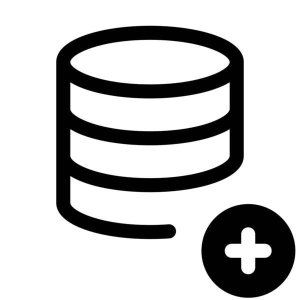 Datenbank Daten Symbol Hinzufügen — Stockvektor