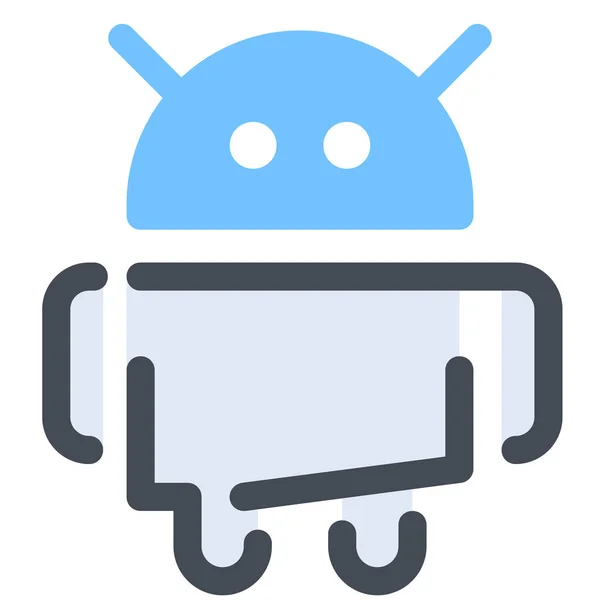 Icono Del Logotipo Del Robot Androide Estilo Contorno Lleno — Vector de stock