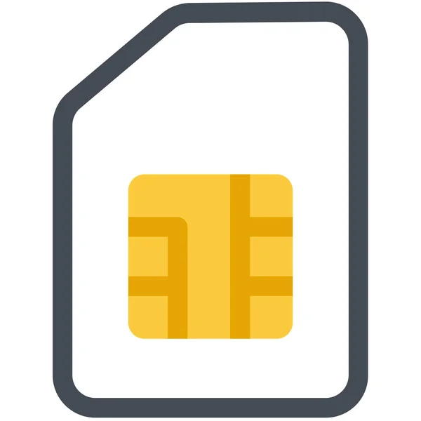 Chip Sim Symbol Ausgefülltem Outline Stil — Stockvektor