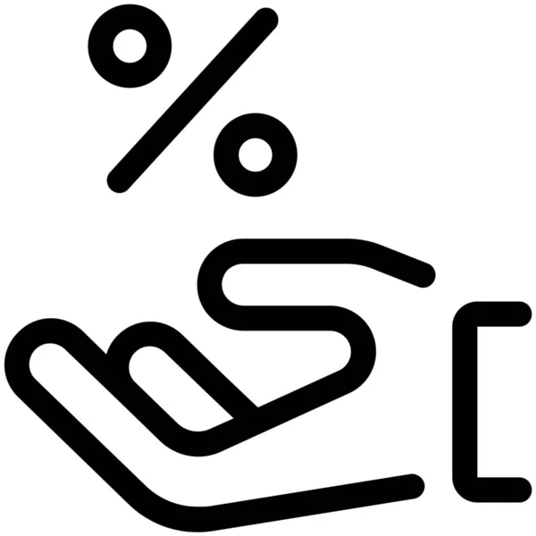 Иконка Руки Скидкой Черной Пятнице Кибер Понедельник Категории — стоковый вектор