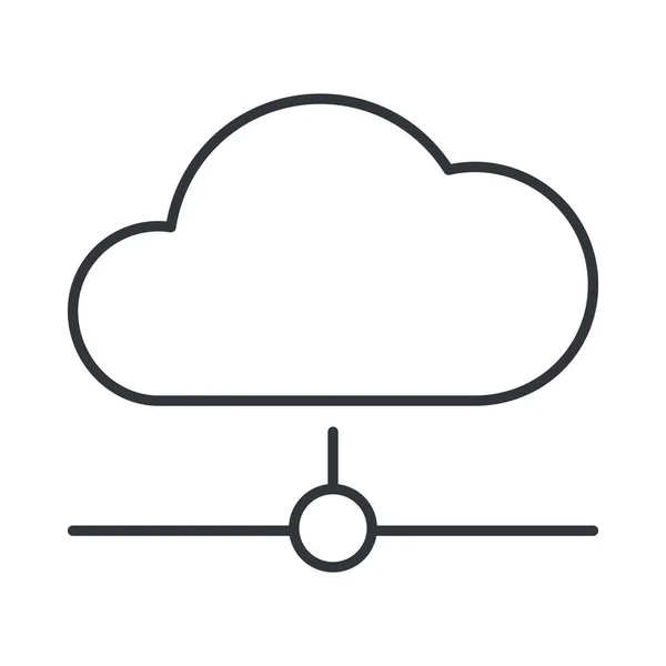 Cloud Verbindung Netzwerk Symbol Umrissstil — Stockvektor