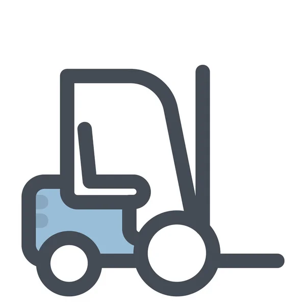 Construction Forklift Heavy Icon Filled Outline Style — Stock Vector