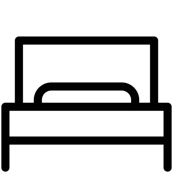 Yatak Odası Mobilya Simgesi Mobilya Dekorasyonu Kategorisinde — Stok Vektör