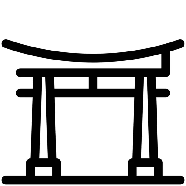 Ikon Monumen Dunia Jepang Dalam Kategori Markah Tanah - Stok Vektor
