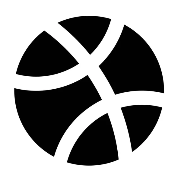 堅実なスタイルでのボールバスケットボールの競争アイコン — ストックベクタ