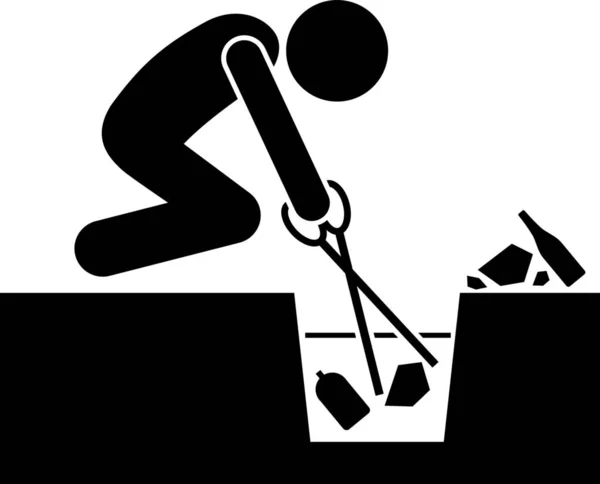 Reinigung Clearing Clog Symbol Solidem Stil — Stockvektor