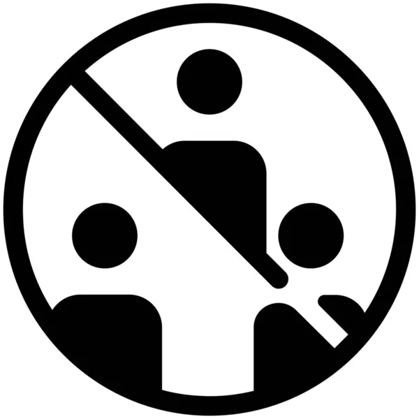 Grupo Personas Prohibición Icono — Vector de stock