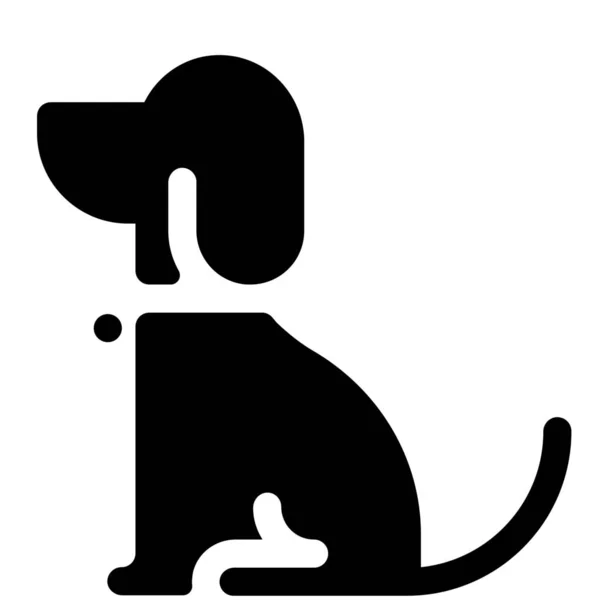 Dier Hond Huisdier Pictogram Outline Stijl — Stockvector